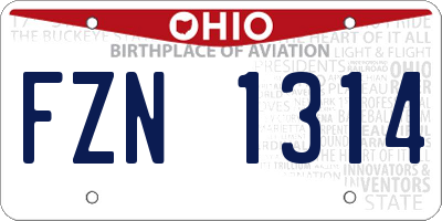 OH license plate FZN1314