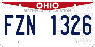 OH license plate FZN1326