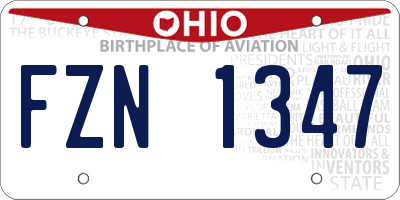 OH license plate FZN1347