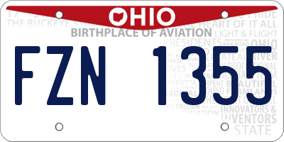 OH license plate FZN1355