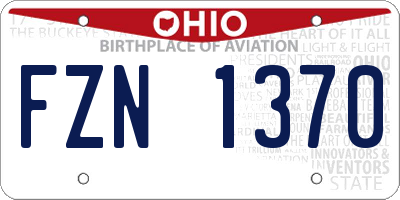 OH license plate FZN1370