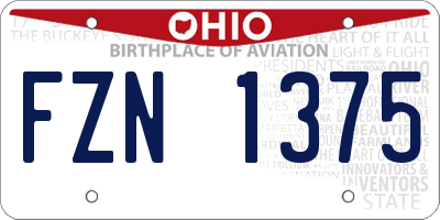 OH license plate FZN1375
