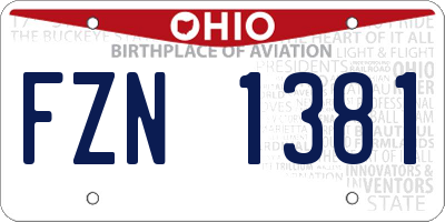 OH license plate FZN1381