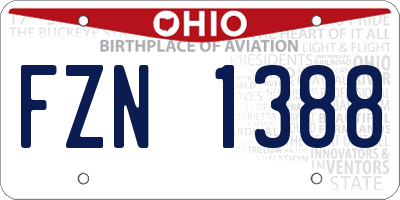 OH license plate FZN1388