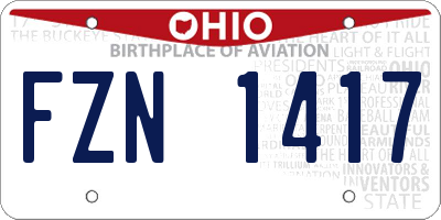 OH license plate FZN1417