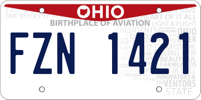 OH license plate FZN1421