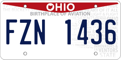 OH license plate FZN1436