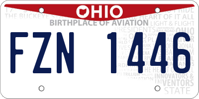 OH license plate FZN1446
