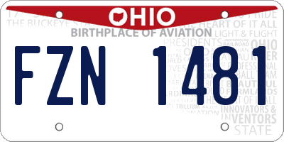 OH license plate FZN1481