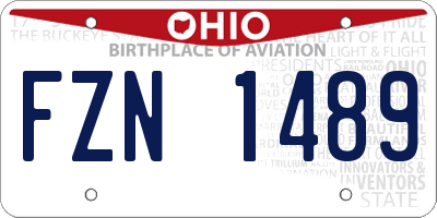 OH license plate FZN1489
