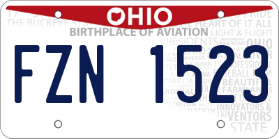 OH license plate FZN1523