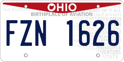 OH license plate FZN1626