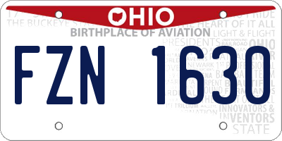 OH license plate FZN1630