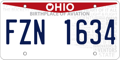OH license plate FZN1634