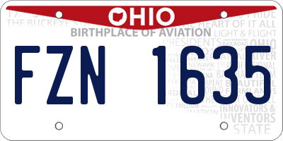 OH license plate FZN1635