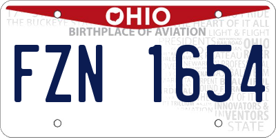 OH license plate FZN1654