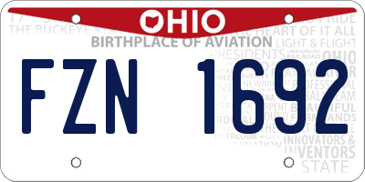 OH license plate FZN1692