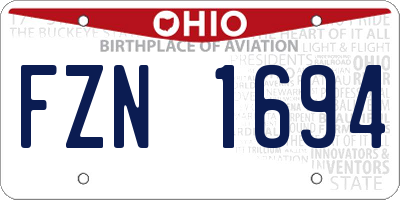 OH license plate FZN1694