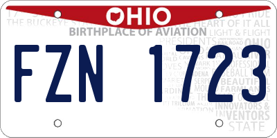OH license plate FZN1723
