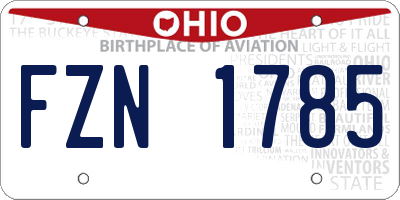 OH license plate FZN1785