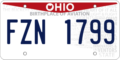 OH license plate FZN1799