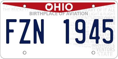 OH license plate FZN1945