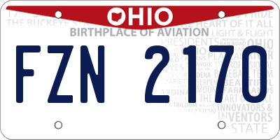 OH license plate FZN2170