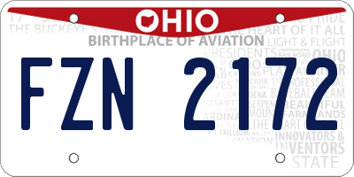 OH license plate FZN2172