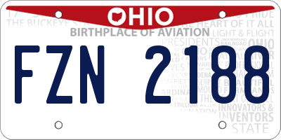 OH license plate FZN2188