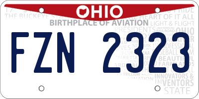 OH license plate FZN2323
