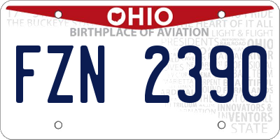 OH license plate FZN2390