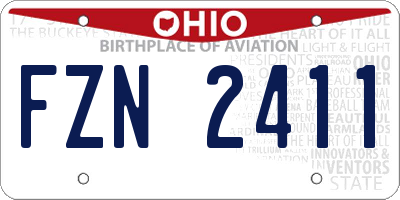 OH license plate FZN2411