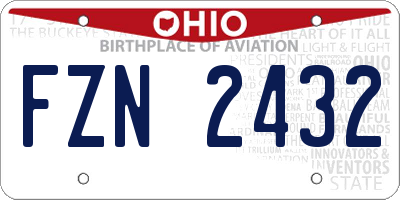 OH license plate FZN2432