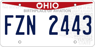 OH license plate FZN2443