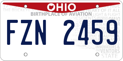 OH license plate FZN2459