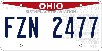 OH license plate FZN2477