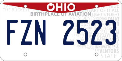 OH license plate FZN2523