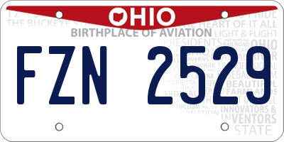 OH license plate FZN2529