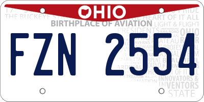 OH license plate FZN2554