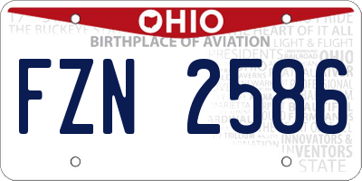 OH license plate FZN2586