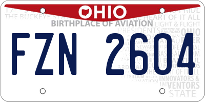 OH license plate FZN2604