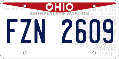 OH license plate FZN2609