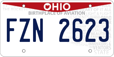 OH license plate FZN2623