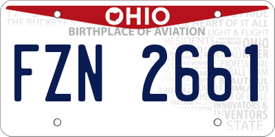 OH license plate FZN2661