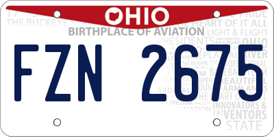 OH license plate FZN2675