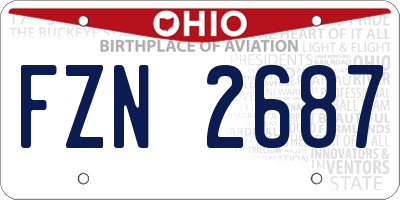 OH license plate FZN2687