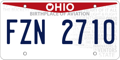 OH license plate FZN2710