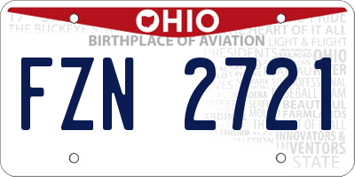 OH license plate FZN2721