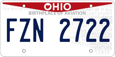 OH license plate FZN2722