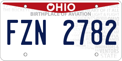 OH license plate FZN2782